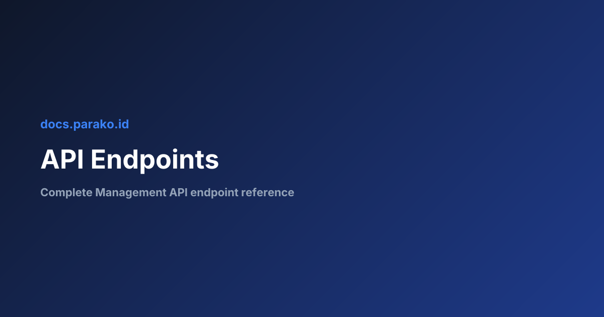 API Endpoints | Parako.ID